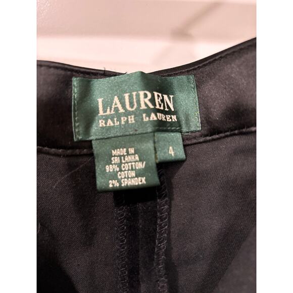 Lauren by Ralph Lauren Black Velvet with Satin Trim Stretch Pants Sz 4 - Picture 4 of 6